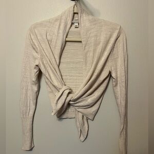 Banana Republic Cream Long Sleeve Tie Front Cardigan Balletcore